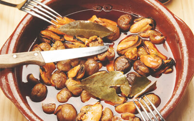 Escabeche de castañas y mejillones